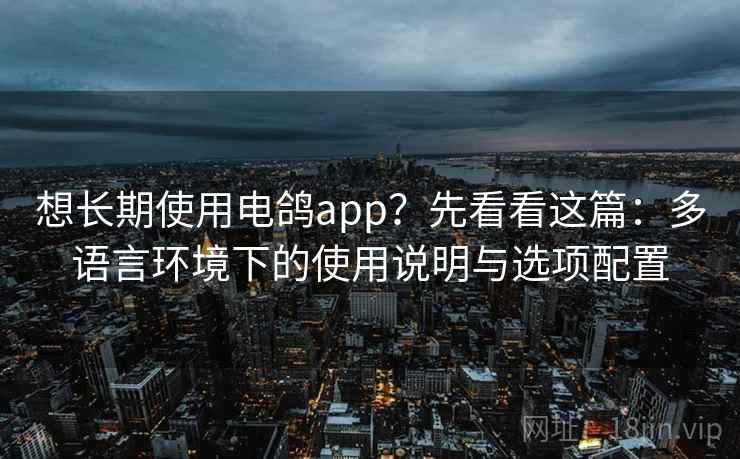 想长期使用电鸽app？先看看这篇：多语言环境下的使用说明与选项配置