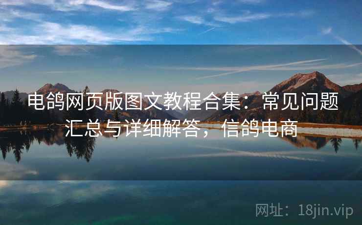 电鸽网页版图文教程合集：常见问题汇总与详细解答，信鸽电商
